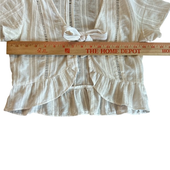Princess Polly Women’s White Front Tie Short Sleeve Crop Top 100% Cotton Size 2. - Picture 7 of 7